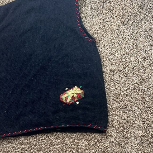 DISIGNERS‎ ORIGINALS STUDIO SWEATER ZIP COLLARED LARGE CHRISTMAS TREE GIFTS VEST - Picture 9 of 10